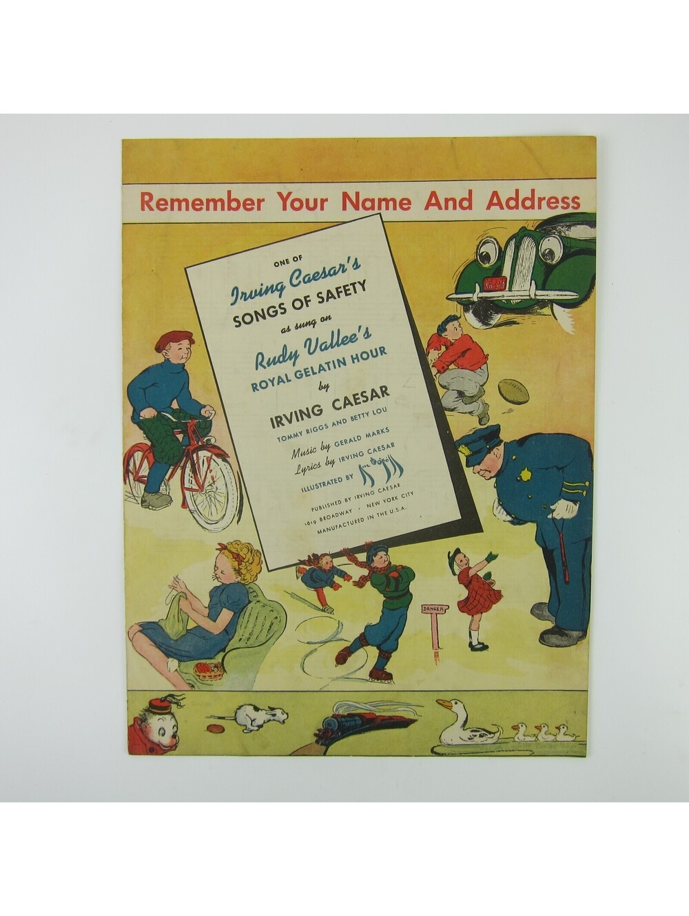 Sheet Music Remember Your Name & Address Irving Caesar's Songs of Safety 1937